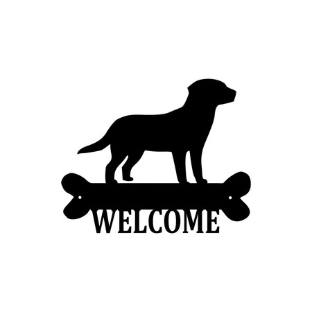 Precision Metal Art Precision Metal Art LABRADORRETRIEVER-18BLK 18 in. Pet Labrador Retriever Steel Laser Cut Wall Art With Welcome Script in Durable Black LABRADORRETRIEVER-18BLK